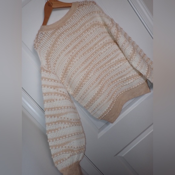 By Anthropologie Open-Stitch Checkered Sweater size S - Picture 8 of 14